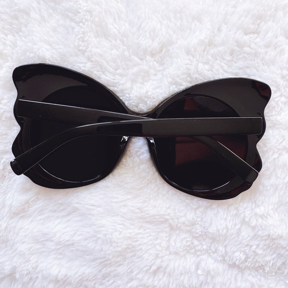 Eliza Black Butterfly-shaped Sunglasses - Picture 13 of 13
